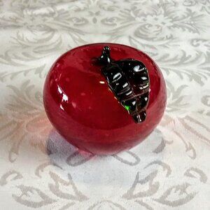 Red Apple Art Glass Paperweight